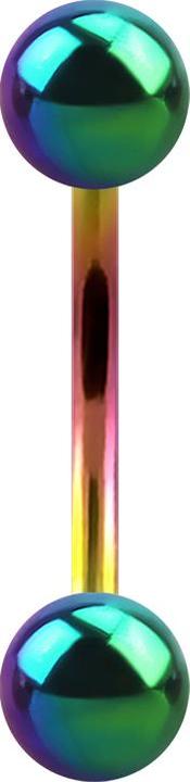 Actual product image Star Piercing Micro Banana coloured with two balls (without brass, Surgical steel 316L)