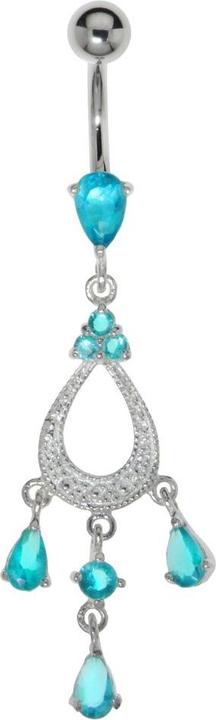 Bijouteria Bauchpiercing (Chirurgenstahl 316L, Silber 925, Zirkonia)