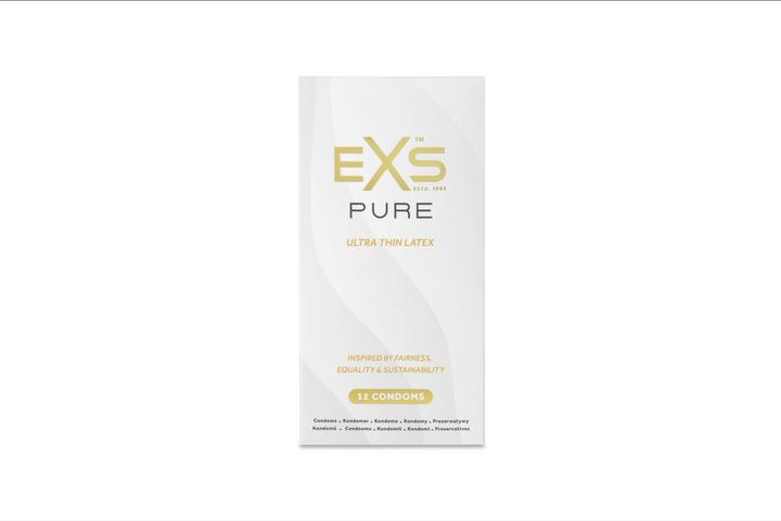 EXS "Pure" 12 thin, vegan condoms made of fair trade latex - with environmentally friendly packaging (12 pcs.)