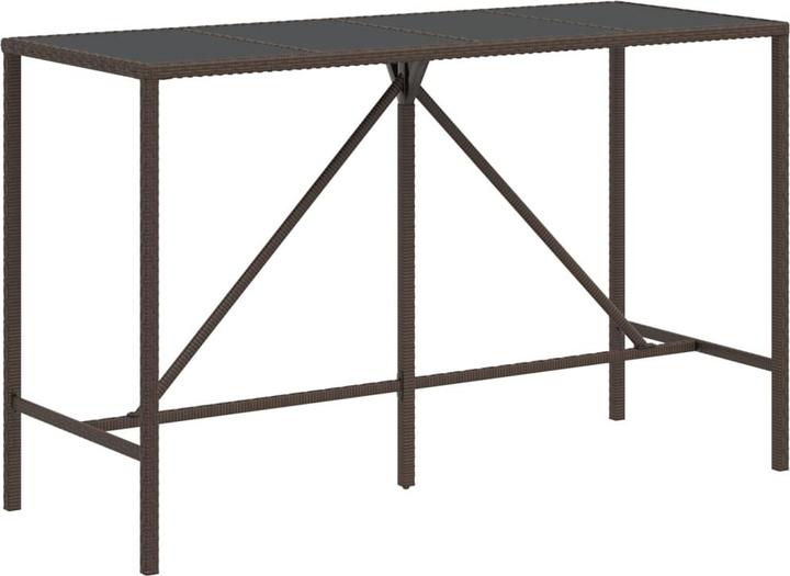 Actual product image VidaXL 9-piece Garden Bar Set with Cushions Brown Poly Rattan (48 cm)