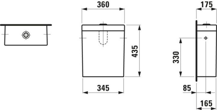 Actual product image Laufen Palomba cistern, dual flush, water connection set, H828802