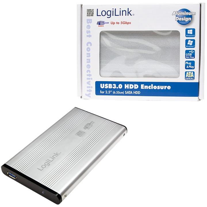 Actual product image LogiLink UA0106A - Enclosure for HDD 2.5 SATA USB 3.0 Silver (2.5")