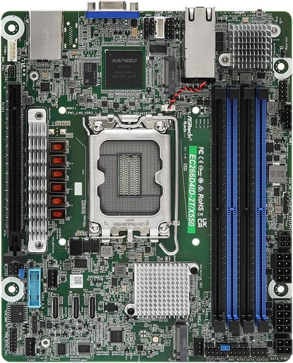 Actual product image AsRock Mainboard EC266D4ID-2T/X550 mini-ITX Socket 1700 DDR5-only Single (LGA 1700, Mini-ITX)