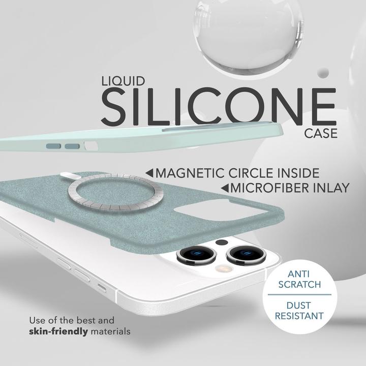 Produktbild Nalia Liquid Silikon Hülle mit MagSafe Funktion & 2x Display Schutzglas (Apple iPhone 14)