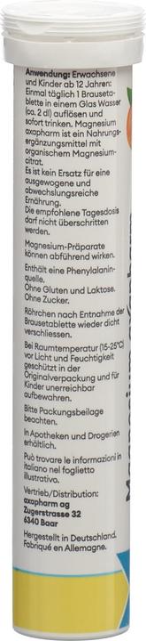 Nährwerte und Zutaten Magnesium Vital Brausetablette 375 mg (24 Stück, Brausetablette, Tabletten, 207 g)