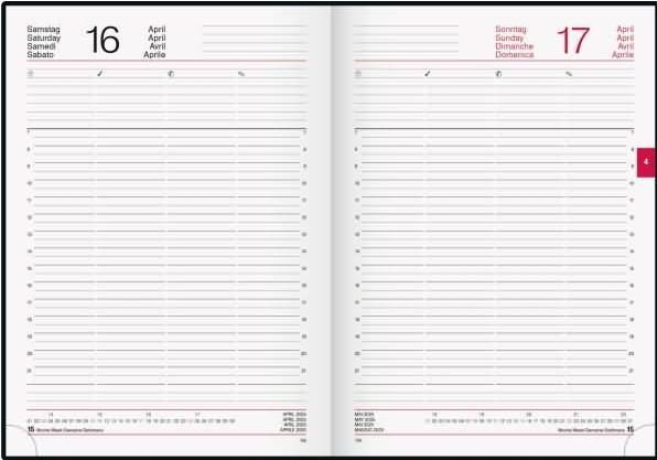 Immagine prodotto Rido Idé Calendario del libro modello Conform (2025) (A4, Tedesco, Inglese, Italiano, Francese)