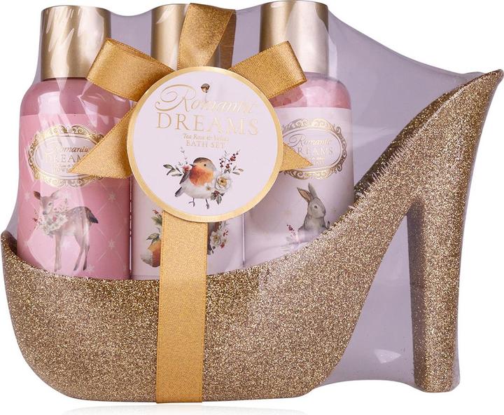 Accentra Geschenkset ROMANTIC DREAMS in Glitterpumps, Duft: Tea Rose & Velvet (Haarpflege set)
