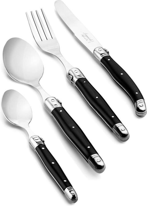 Laguiole Style de Vie Premium Line couvert zwart 24-delig (24 Stück, Besteck Set)