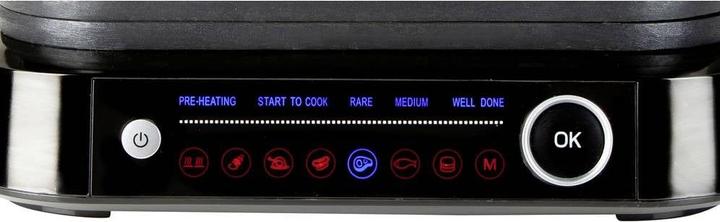Produktbild Domo Genius Elektro Kontaktgrill Antihaftbeschichtung, mit Display Edelstahl, Schwarz (EU-Stecker)