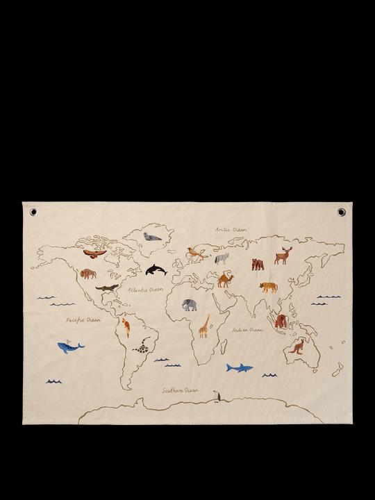 Ferm Living The World Textile Map (100 x 70 cm)