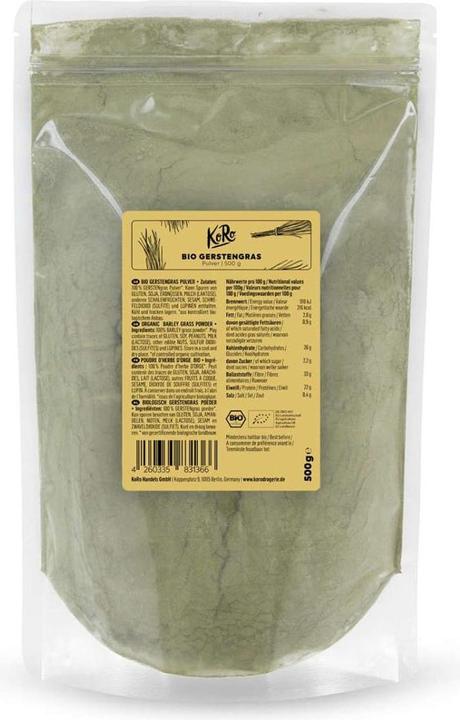 Actual product image KoRo Organic Barley Grass Powder (500g) (1 Piece, Powder, 500 g)