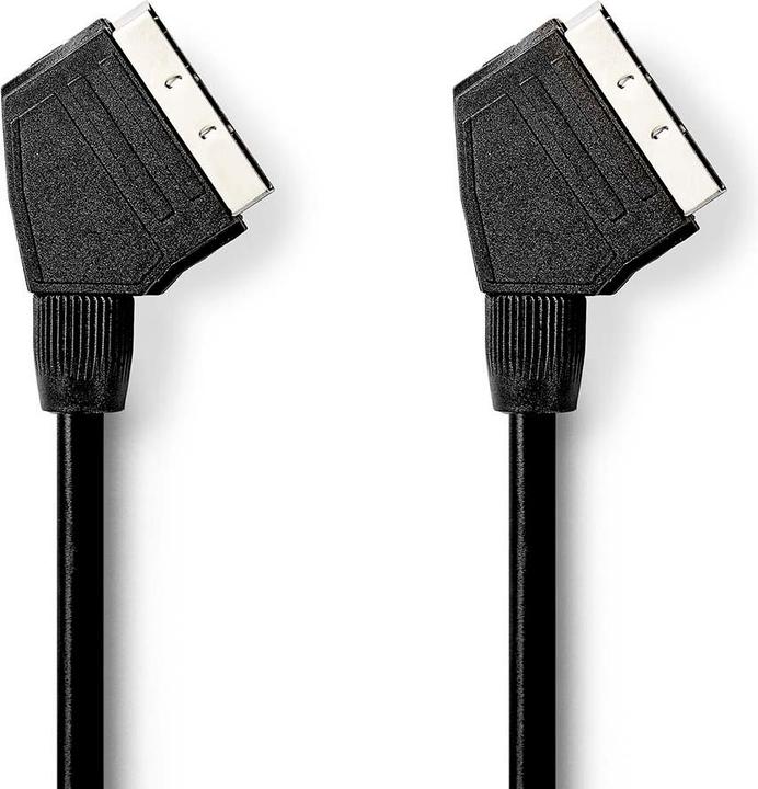 Immagine prodotto JTI SCART-Kabel | SCART-Stecker | SCART-Stecker | Vernickelt | 480p | 2,00 m | Rund | PVC | Schwarz | Bo (Scart)