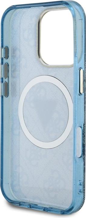 Immagine prodotto Guess Case IML Metal Glitter 4G Circle Triangle MagSafe for iPhone 16 Pro blue (Apple iPhone 16 Pro)