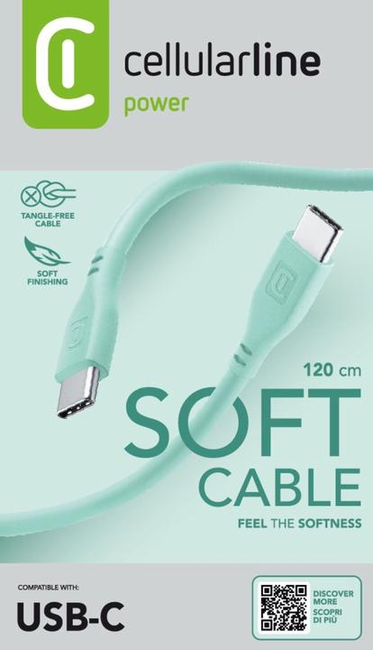 Actual product image Cellularline Soft cable 120 cm - USB-C to USB-C (1.20 m, USB 3.2 Gen 1)