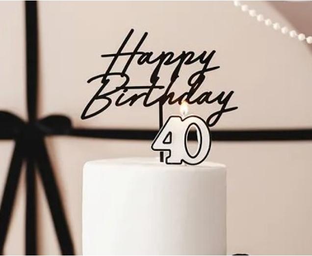 Produktbild Partydeco Geburtstagskerze Zahl 40 – Schwarz-Weiss
