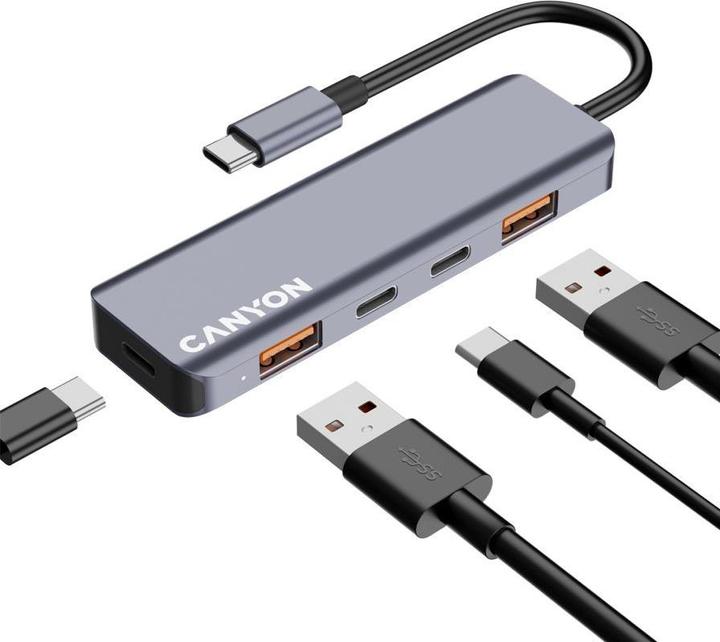 Canyon Konverter Hub DS-18 5in1 USB-C Grau
