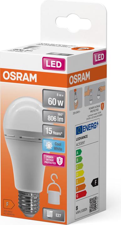 Produktbild Osram LED RECHARGEABLE LAMPS 8W 840 E27 (E27, 8 W, 806 lm, 6 x, F)