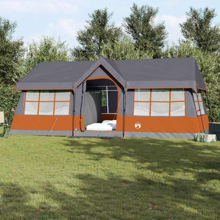 Produktbild VidaXL Campingzelt mit Fenstern Grau und Orange 12-Personen Wasserdicht (Kuppelzelt)