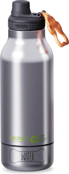 Asobu - Dog Bowl Buddy - recycled stainless steel bottle with 2 bowls silver