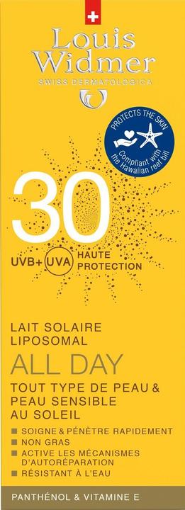 Actual product image Louis Widmer All Day sun milk perfumed (Suntan lotion, SPF 30, 100 ml, 137 g)