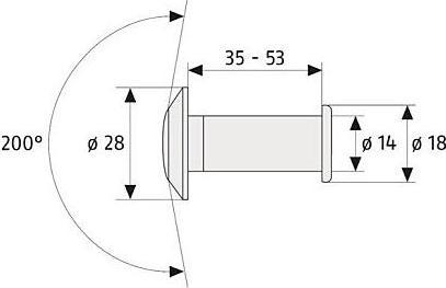 Actual product image Abus 2200 G SB Door viewer, gold (Digital)