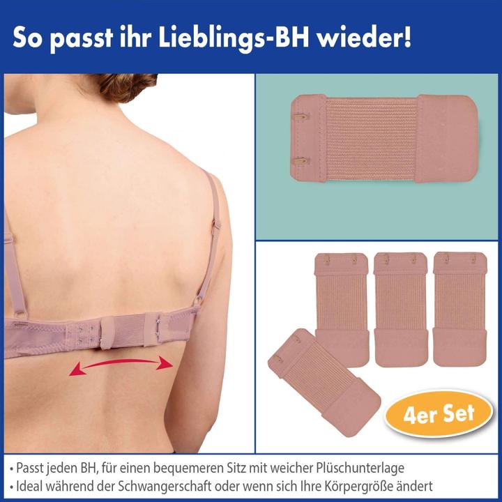 Set di 4 estensori per reggiseno beige (Taglia unica, confezione da 4)