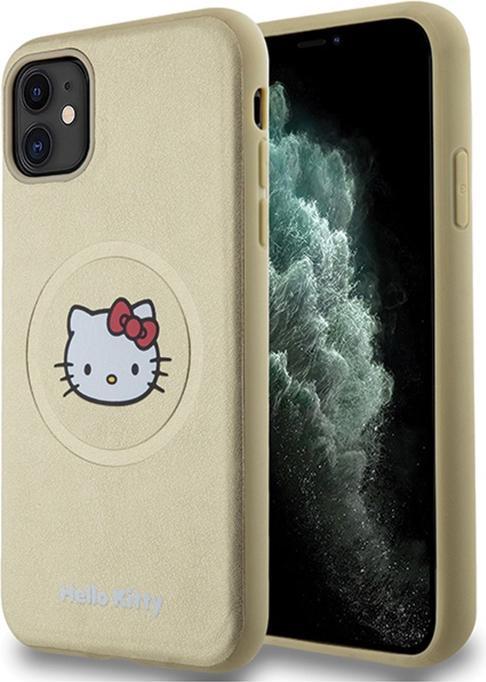 Hello Kitty HKHMN61PGHCKD iPhone 11 / Xr 6.1" złoty/oro custodia rigida in pelle Kitty Head MagSafe (Apple iPhone 11)