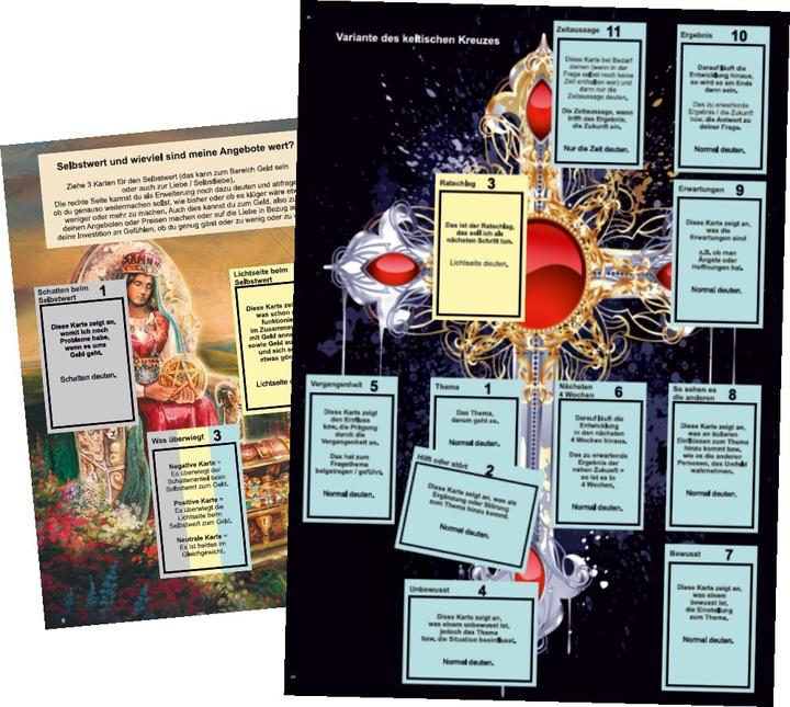Image du produit Legeschablonen Lenormand, Tarot als Unterlage beim Kartenlegen 2 (Allemand, Angelina Schulze, 2021)