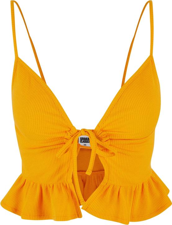 Urban Classics Ladies Waffle Pique Ruffle Top - 137877