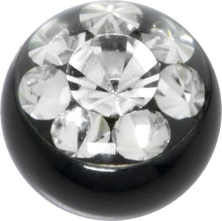 Image du produit Bijouteria Embout de piercing (Cristal Premium, Acier chirurgical 316L, Revêtement PVD (noir))