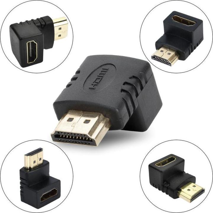 Produktbild Hermex HDMI-Stecker auf HDMI-Buchse HDMI Winkeladapter 90° Winkeladapter HDMI (HDMI, 2.20 cm)