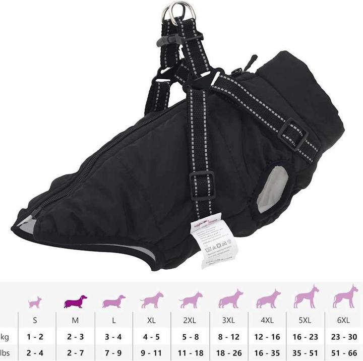 Produktbild VidaXL Hundemantel mit Geschirr Wasserdicht Reflektierend (36, Hundemantel)