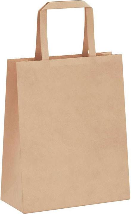 Produktbild VidaXL Kraftpapiertüten 250 Stk. mit Henkel Braun 18x8x22 cm Papiertüte (Geschenktüte, 250 x)