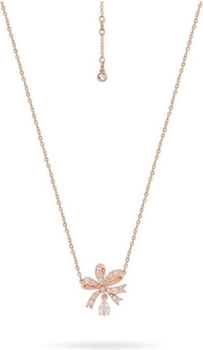 Produktbild Swarovski Volta Halskette Schleife Klein Weiss Roségold (Swarovski Metall, 38 - 43 cm)