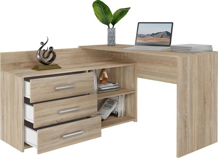 Produktbild Topeshop Biurko narożne + komoda DANY 120x50xH76 sonoma (50 x 120 x 76 cm)