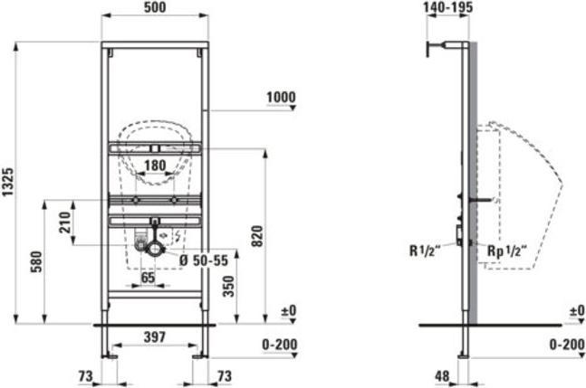 Produktbild Laufen CONCEALED FRAME FOR URINALS 892665
