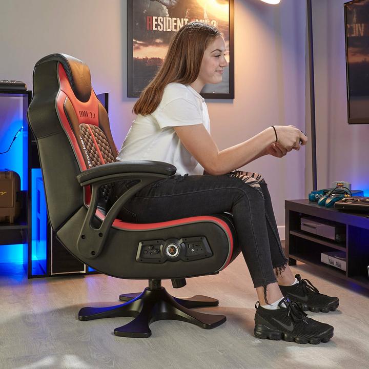 Actual product image X Rocker Chaise de jeu Evora 2.1 audio sans-fil Noire/Rouge