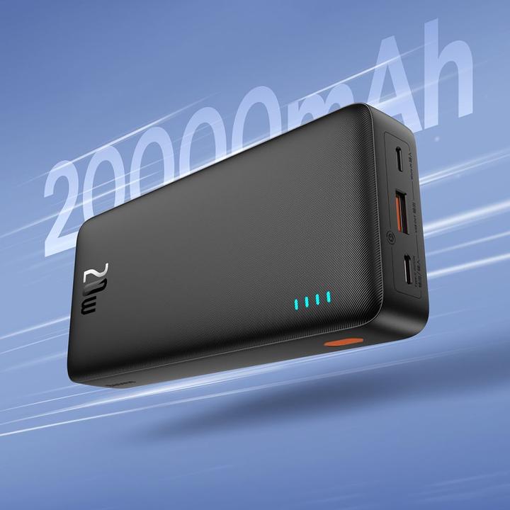 Actual product image Baseus Airpow 20000mAh 20W powerbank (black) (20000 mAh, 20 W, 74 Wh)