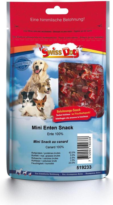 Image du produit SwissDog Mini canard en collation (Junior, Adulte, 1 pcs, 120 g)