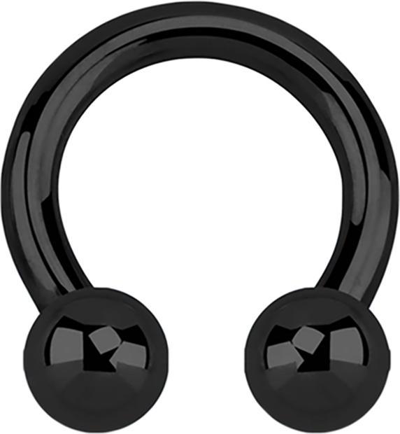 Produktbild Star Piercing Circular Barbell Innengewinde schwarz mit zwei Kugeln (ohne Messing, Chirurgenstahl 316L)