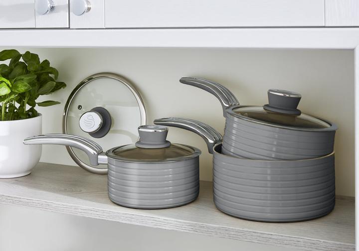 Produktbild Swan Pot set retro RETRO SWPS3020GRN (18 cm, Pfannenset + Topfset, Aluminium)