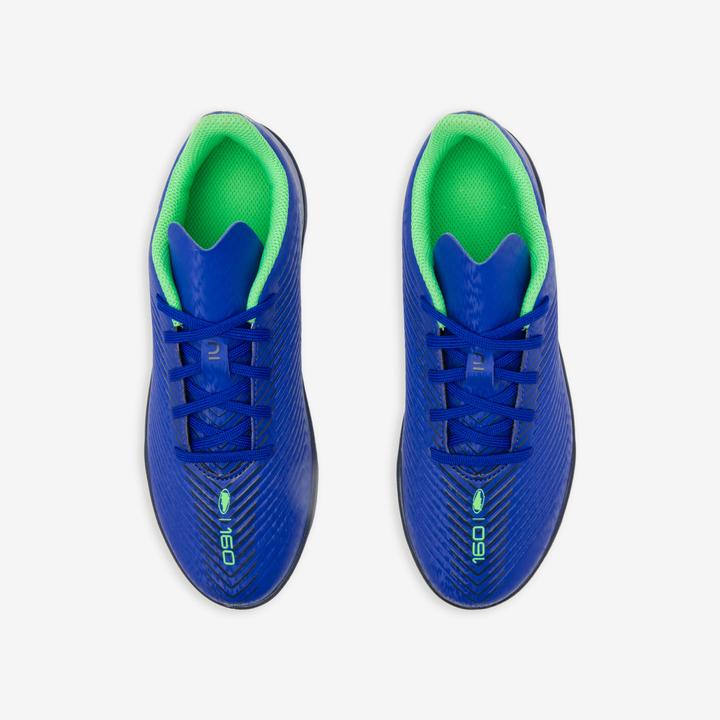 Actual product image Kipsta Kids' football multispeed shoes TF with laces - 160 Turf blue (37)