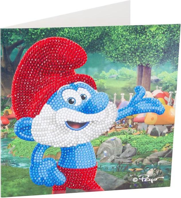 Actual product image Craft Buddy Papa Smurf, card 18x18cm Crystal Art