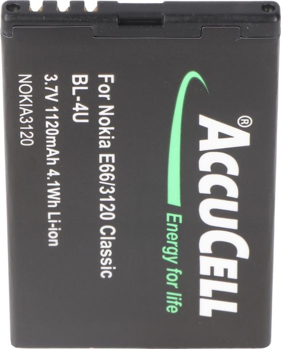 Immagine prodotto AccuCell Batteria adatta a Nokia 3120 classic BL-4U, Nokia E66