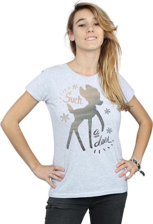 Actual product image Disney Womens/Ladies Bambi Winter Deer Cotton T-Shirt (XL)