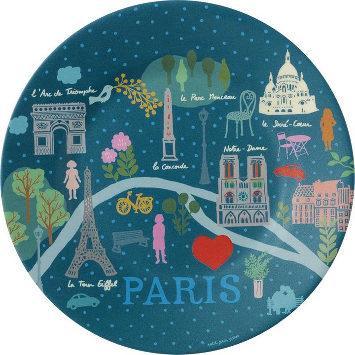 Image du produit Petit Jour Paris assiette à dessert bébé plan de paris le paris d'émilie