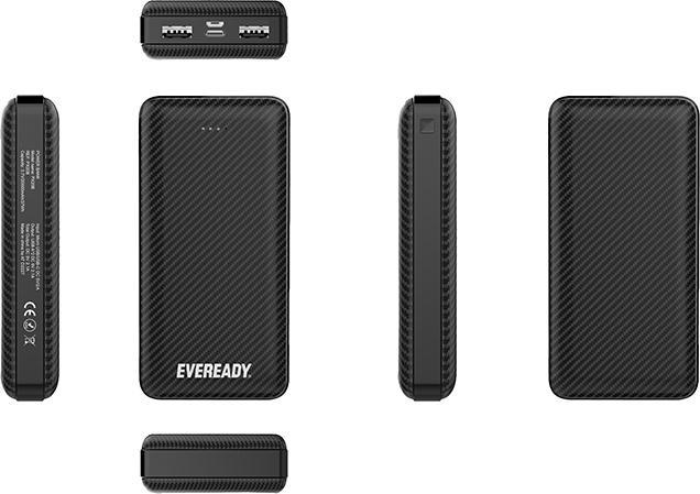 Actual product image Eveready PX20B - Powerbank 20000 mAh 2x USB-A (Black) (20000 mAh, 74000 Wh)