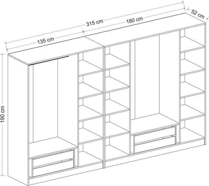 Actual product image Hanah Home Kaley (315 x 52 x 210 cm)