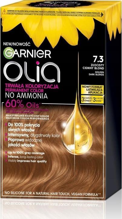 Actual product image Garnier Olia Hair Color 73 Golden Dark Blonde (73 Golden Dark Blonde)