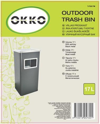 Productafbeelding Okko Vierkante Prullenbak Met Asbak T-F5617m